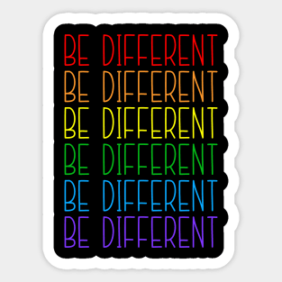 Be Different LGBT Lesbian Gay Pride Sticker